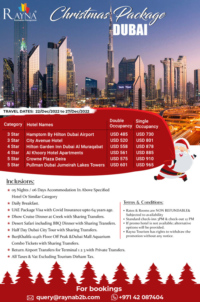 christmas travel packages dubai